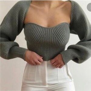 Zara Knit Strapless Crop Top Size S